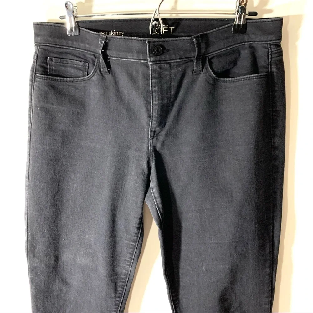 Loft Black Super Skinny Mid Rise Jeans
